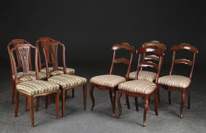 8 salonstole af mahogni, omkring 1800-tallets slutning 44