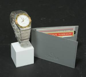 Omega Constellation quartz, herrearmbåndsur m papirer