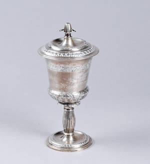 Jacob Malmborg Christian VIII lågpokal af sølv. København 1840