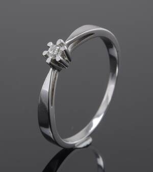 Diamond Star, solitaire brillant ring, ca. 0.08 ct. 14 kt. hvidguld