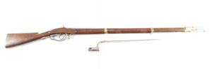 Dansk Glat Infanterimusket Model 1841 med nummerens bajonet.