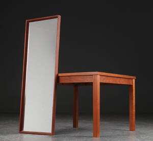 Sofabord samt spejl af teak 2
