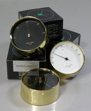 Henning Koppel für Georg Jensen, Wetterstationen, Messing schwarz weiß 3