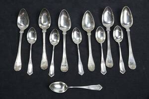 TESKEDAR, 6 st, silver, samt KAFFESKEDAR, 6 st, underhaltigt silver
