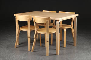 Alvar Aalto for Artek. Bord og stole af birk 5