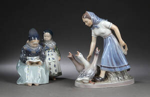 Dahl-Jensen og Royal Copenhagen. Gåsepige og Amagerpiger, to figurer af porcelæn 2