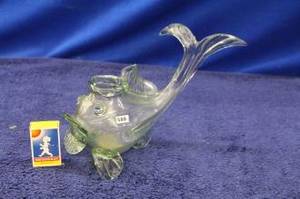 Fisk konstglas. Thure Berglund Stockholms Glasbruk