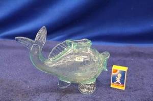 Fisk konstglas. Thure Berglund Stockholms Glasbruk