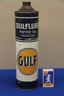 Plåtburk GULF Motor oil 28cm hög