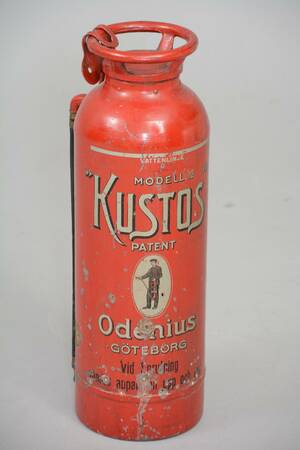 Äldre brandsläckare, Kustos patent Odenius Göteborg