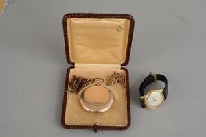 Fickur samt armbandsur, Svalan, 14-k guld