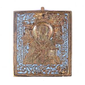 IKON, bronsemalj, Ryssland, 1700-tal.