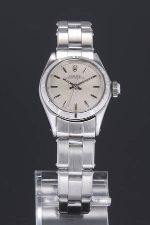 Vintage Rolex Oyster Perpetual damearmbåndsur af stål