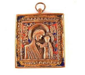IKON, bronsemalj, Ryssland, 1700-tal.