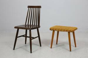 PINNSTOL, Tellus, IKEA samt TABURETT, bok, 19501960-tal
