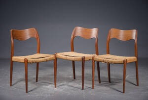 N. O. Møller. Tre stole af teak papirgarn 3