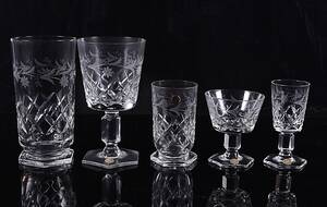 GLASSERVIS, 58 delar, kristall, 1900-tal.