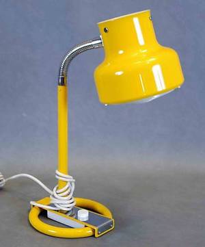BORDSLAMPA, Bumling, gullackerad plåt.