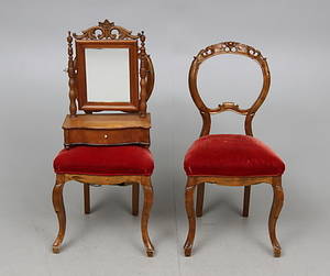 STOLAR 1800-1900-tal samt Byråspegel.