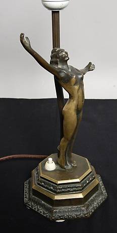 BORDSLAMPA, Art deco, märkt Vellingeverken 1930-tal.