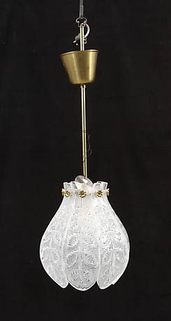 TAKLAMPA, Orrefors, 1900-talets mitt. Total höjd ca 66 cm.