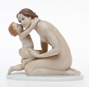FIGURIN, porslin, Mor och barn, K. Lysek, Rosentahl.