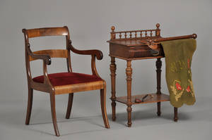 Armstol, anretterbord samt pibebræt, 18001900-tallet 3