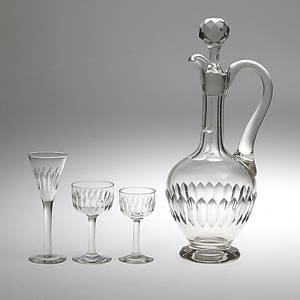 KARAFF samt GLAS, 20 delar, Ulle, Kosta. 1800-talets slut.