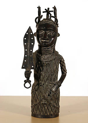 Slutpris för BRONZEFIGUR, der OBA Afrika Nigeria,Benin