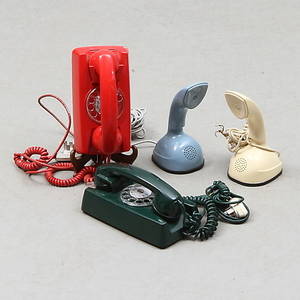 PARTI TELEFONER, 4 st, Bl a Cobra, LM Ericsson.