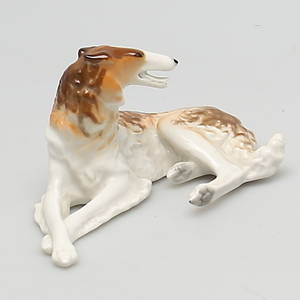 FIGURIN i porslin. Borzoi. USSR. Ryssland.