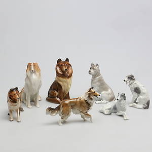 FIGURINER i porslin. Bla. collie.