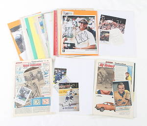 AUTOGRAFER OCH IDOLBILDER, ca 40 st, Svensk samt Internationell Idrott, bl a Carl Lewis, Sven Tumba Johansson samt Ingmar Stenmark.