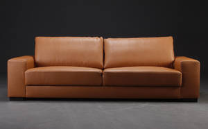 Moderne trepers. sofa. Model Madrid, cognacfarvet skind