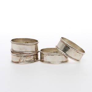 SERVETTRINGAR 4 st, silver, GHA, 19002000-tal.
