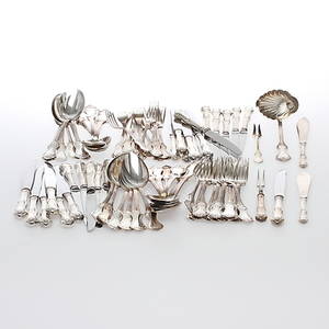 BESTICK, 77 delar, nysilver, Patricia, Mema, 1900-tal.
