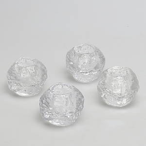 LJUSHÅLLARE i glas, 4 st, Snöboll, Ann Wärff, Kosta Boda, Sweden.