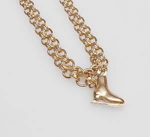 HALSBAND X-LÄNK SAMT HÄNGE, 18k guld, vikt ca 20 gr.