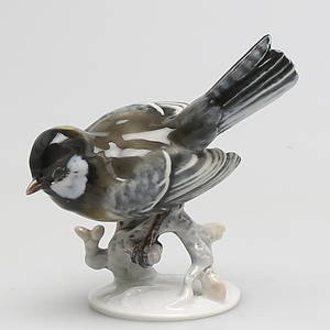 FIGURIN i porslin, Kohlmeise F Heidenreich, Rosenthal, Tyskland.