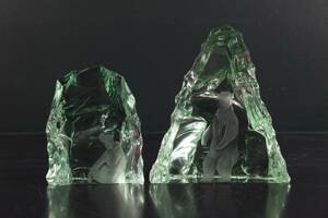 VICKE LINDSTRAND, glasblock, 2 st, Kosta