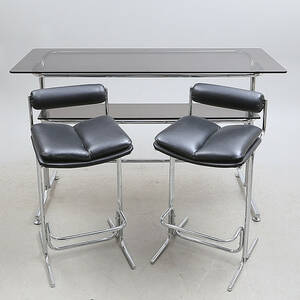 BARBORD med STOLAR 2 st, glasmetall, moderna.