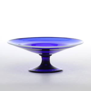 TAZZA, blått glas, möjligen Göteborg, 1800-tal.