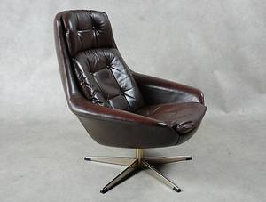 FÅTÖLJ, skinn, H.W Klein för Bramin Möbler, Danmark, 1960-tal.