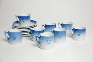 KAFFEKOPPAR, 15 delar, Royal Copenhagen, 1979,1981.