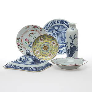 PARTI PORSLIN, 6 delar, Kina, 1700-1900-tal.
