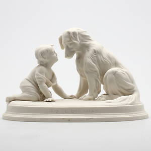 FIGURIN, Kan du inte tala, Gustavsberg, parian, daterat 1922.