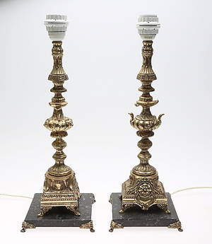 BORDSLAMPOR, 1 par, marmor, Garali Impex AB, Alingsås-Sweden, 1900-tal.