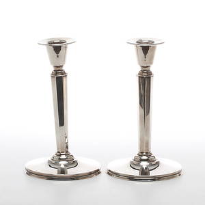 LJUSSTAKAR, 1 par, silver, Oskar Waleby, 1960.