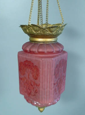 Månskenslampa med rosa glas