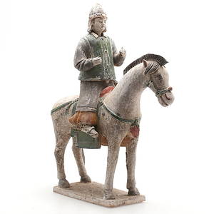 GRAVFIGUR, Terracotta, sen Ming dynasti, 1368-1644, Kina.
